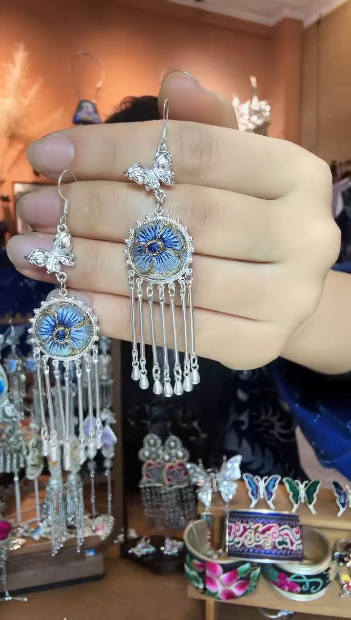 刺绣纯手工民族风耳环