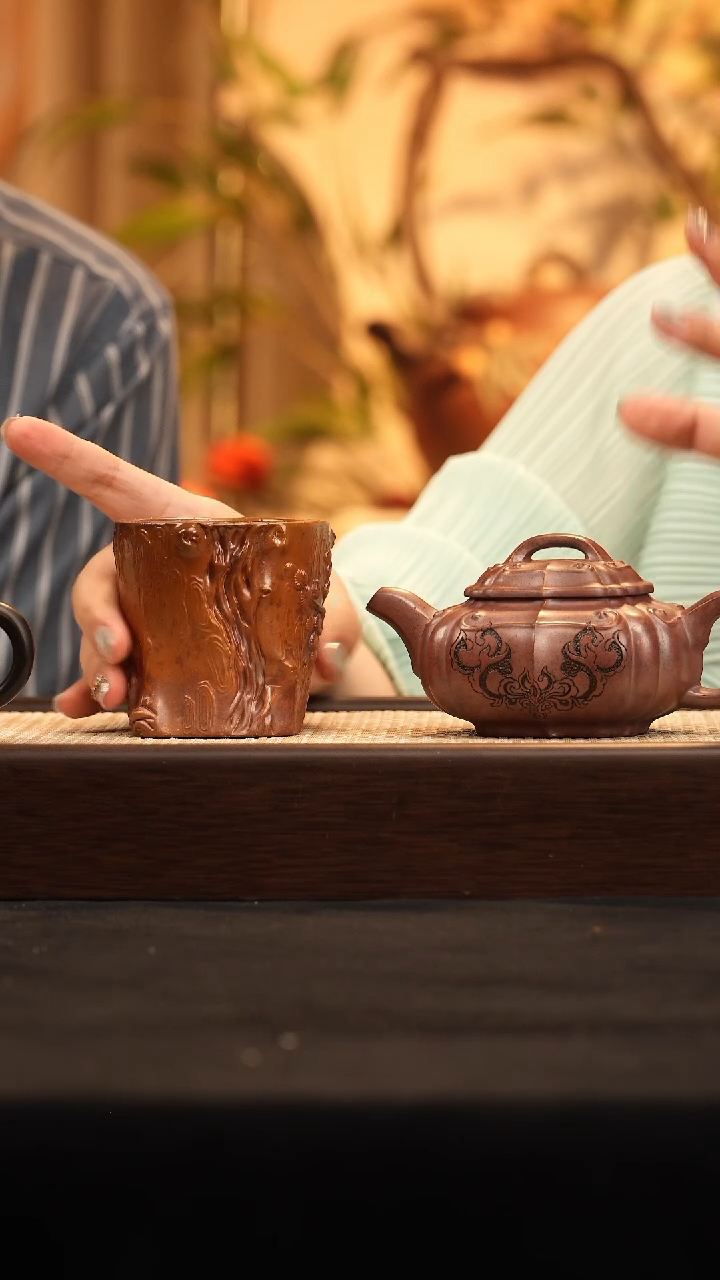 茶壶紫砂WSH椭圆如意 柴烧200cc-杯