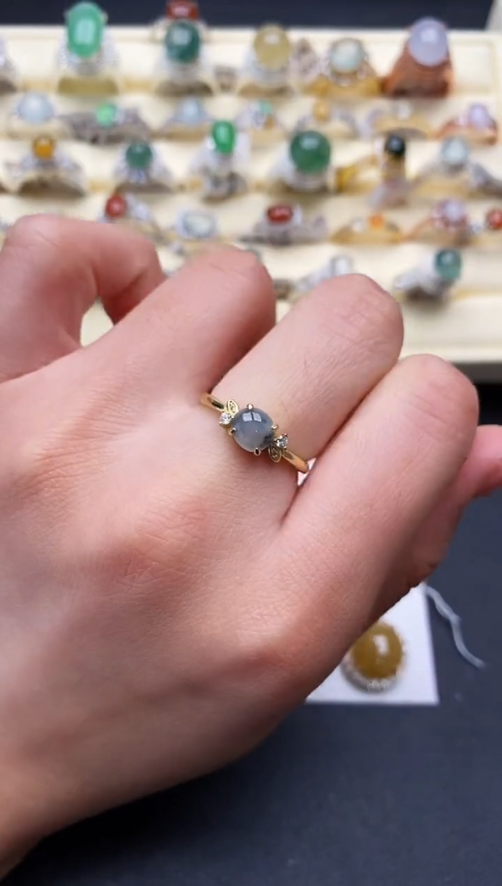 【闪购商品】翡翠戒指银S925镶嵌1111111+10