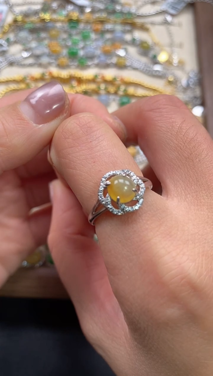 【闪购商品】翡翠戒指银S925镶嵌111111--1