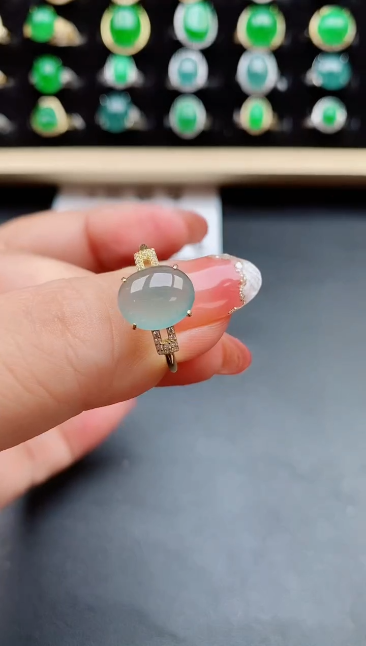 【闪购商品】翡翠戒指银S925镶嵌80550