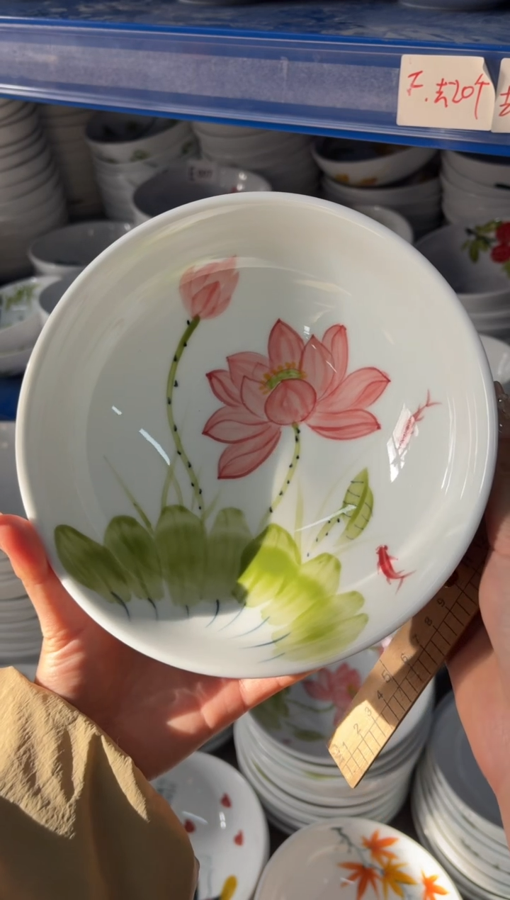 瓷片景德镇高温陶瓷食品级手绘釉中彩-大胖碗