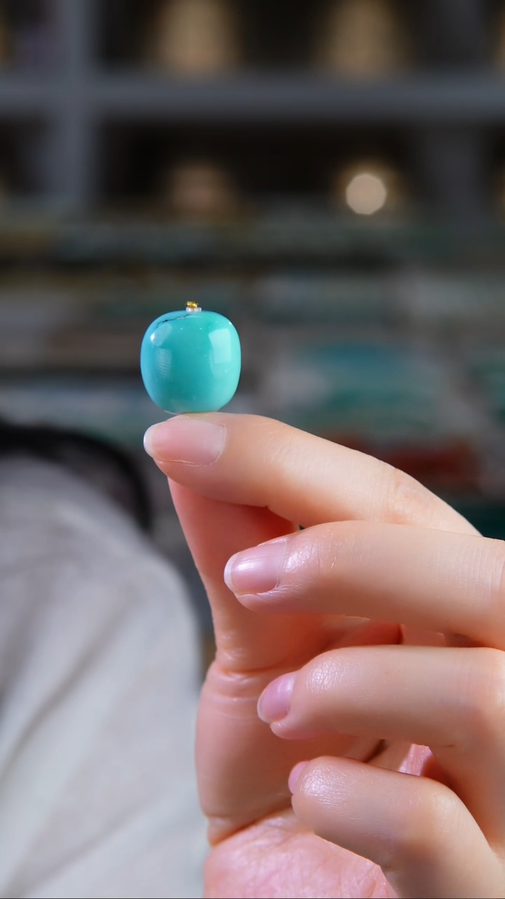 18K金镶嵌绿松石吊坠(不含链)1