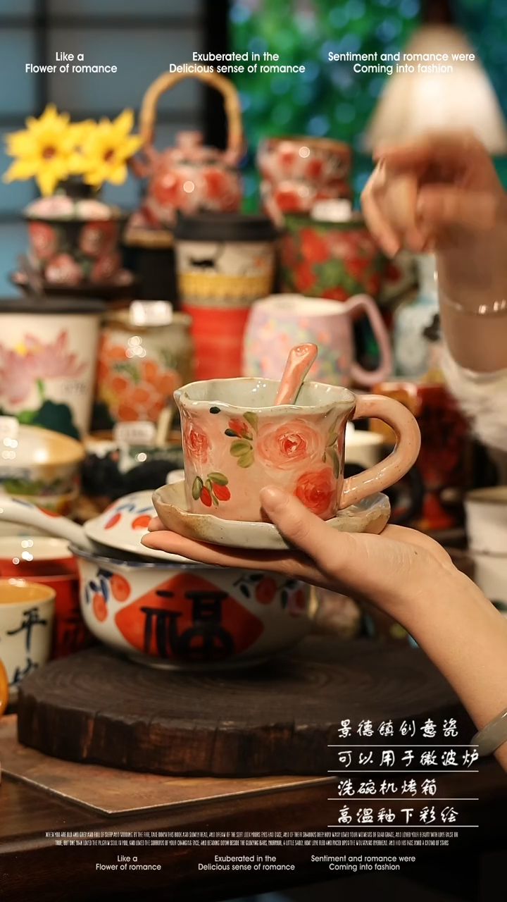 陶瓷景德镇高温釉下彩手工手绘款式@A0269@