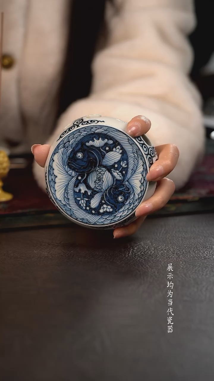 雲山敬古蓝地好鱼莲莲小板凳