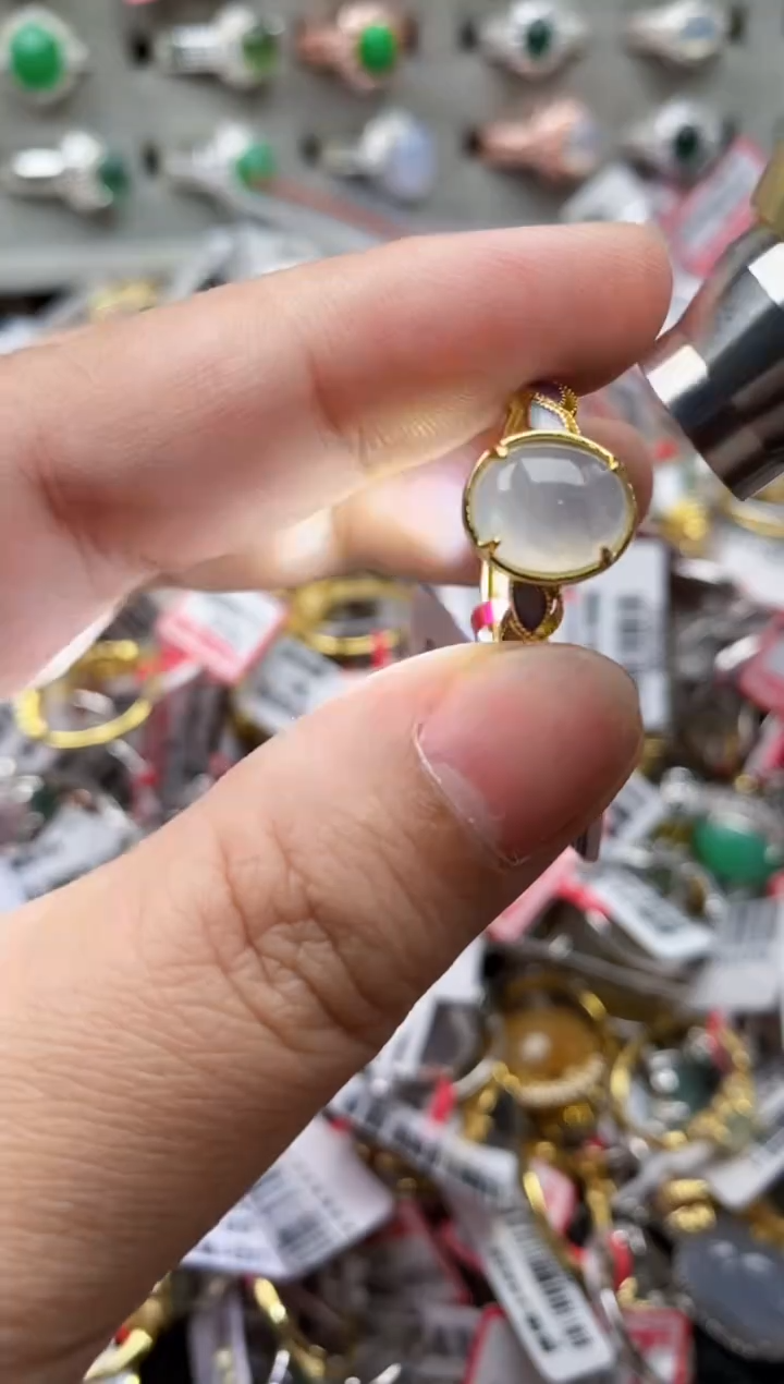 【闪购商品】翡翠戒指银S925镶嵌222222---10