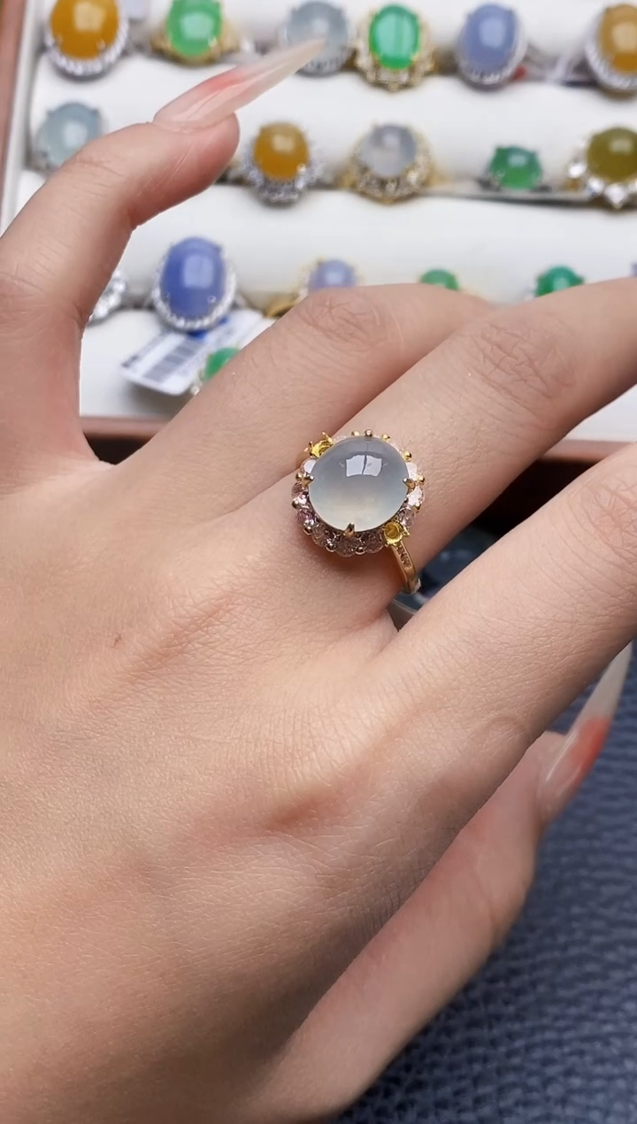 银S925镶嵌戒指翡翠1594