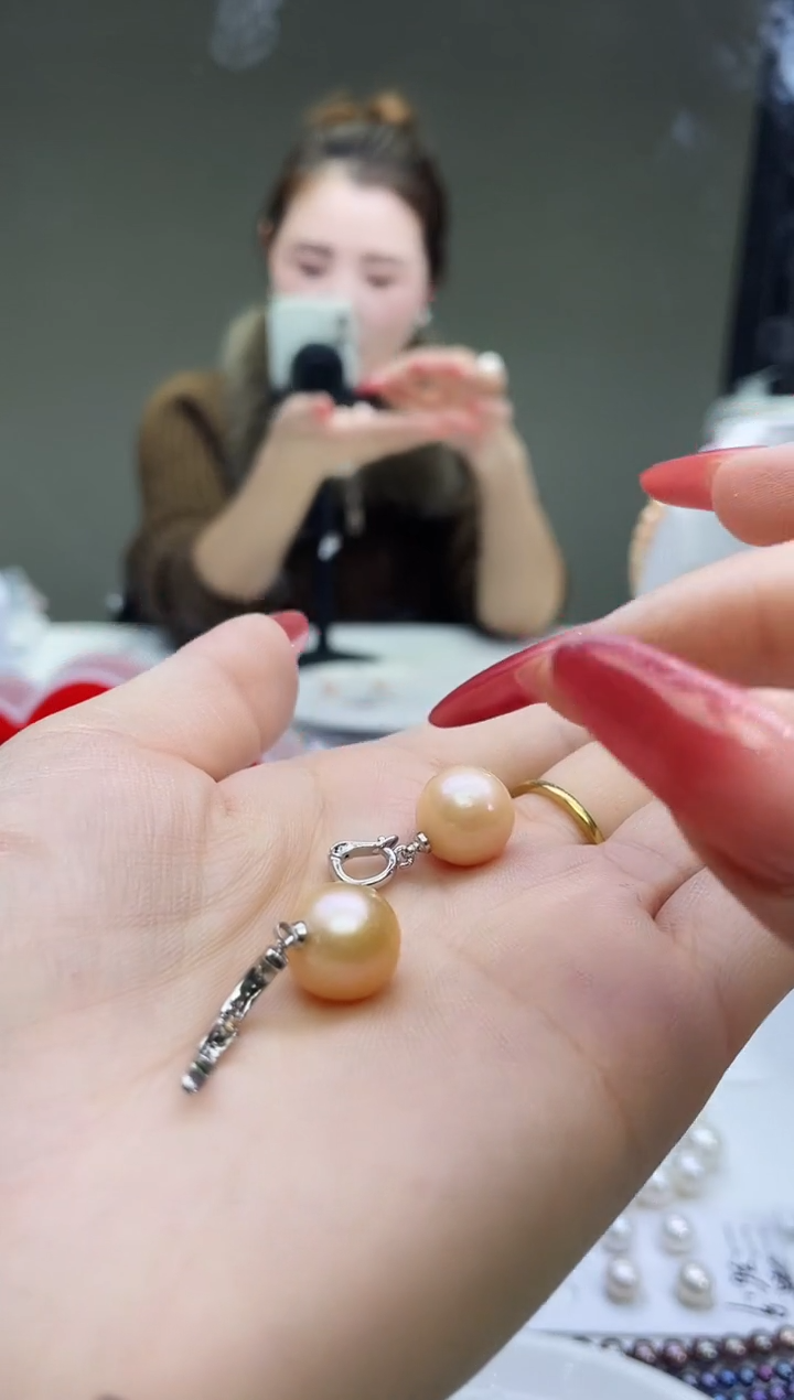 未镶嵌吊坠淡水珍珠中国红吊坠