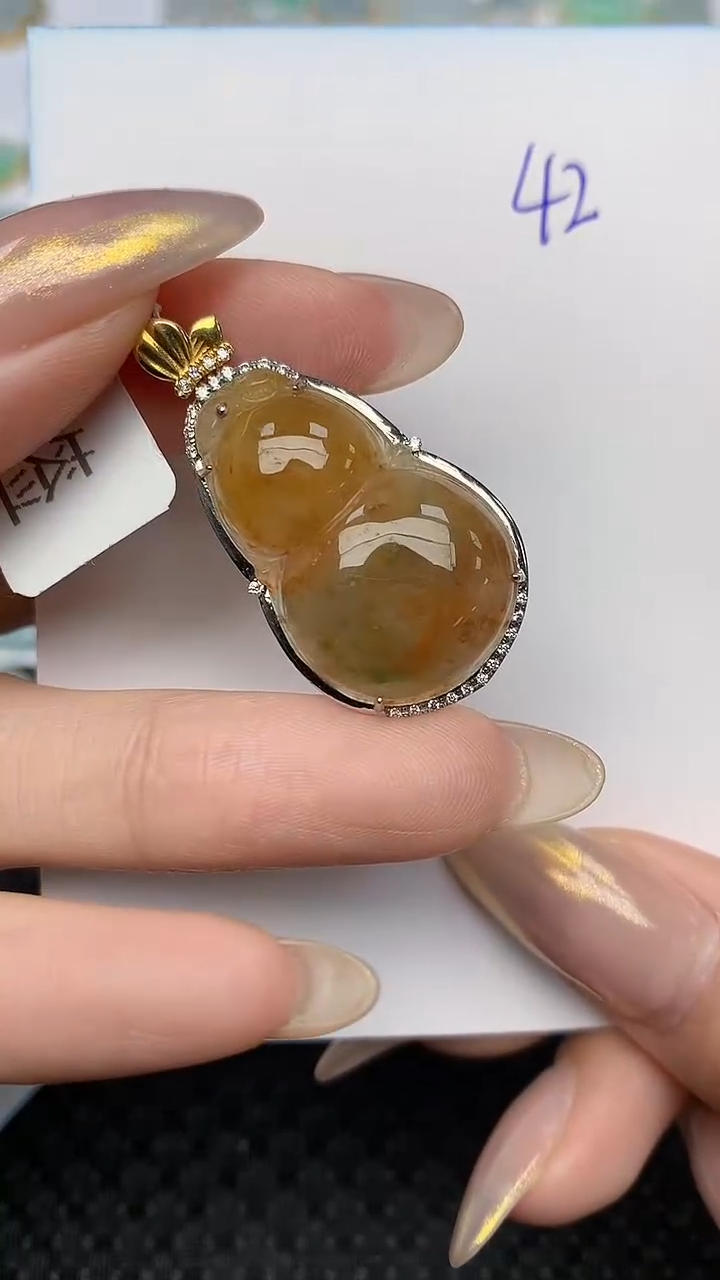 【闪购商品】翡翠颈饰18K金镶嵌 天然翡翠A货