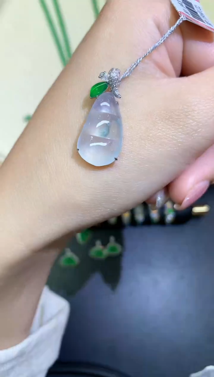 翡翠18K金镶嵌吊坠(不含链)吊坠A35|5980