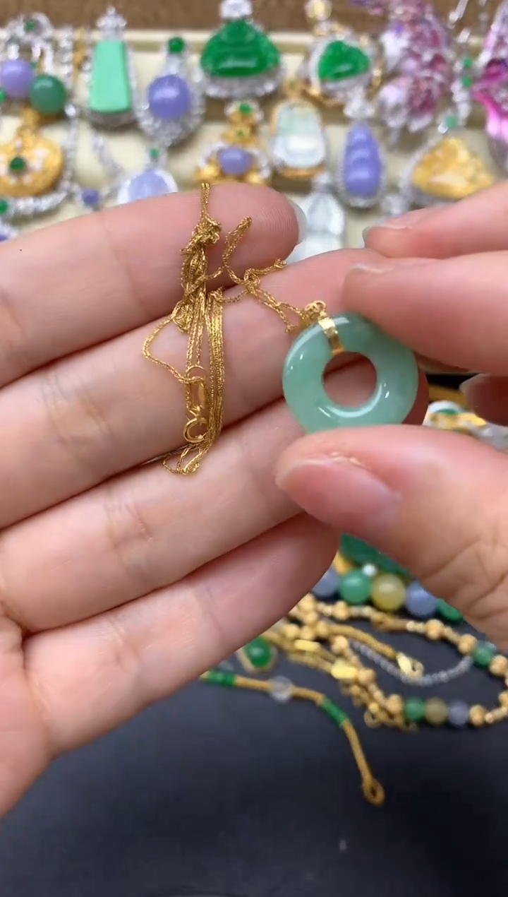 【闪购商品】翡翠颈饰18K金镶嵌205-中国好珍宝