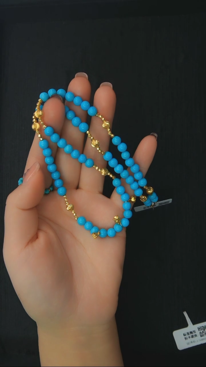 【闪购商品】绿松石项链18K金镶嵌发货一件