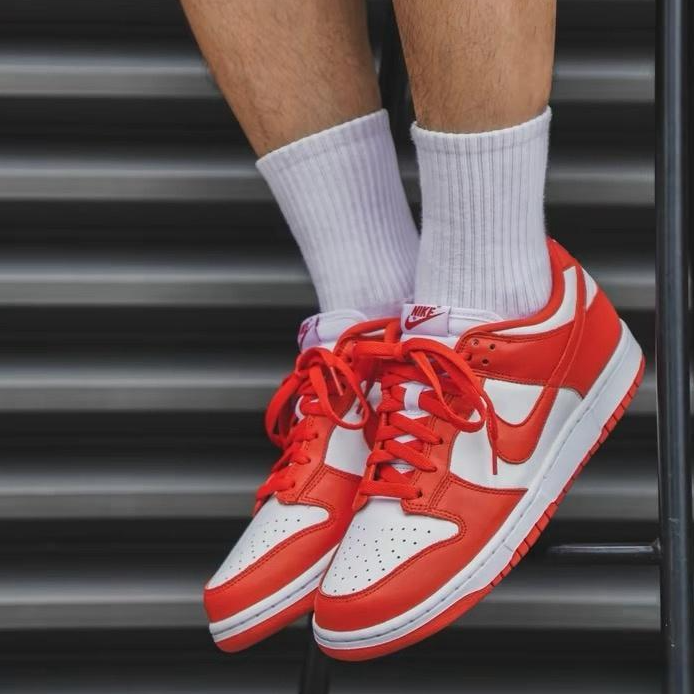 NIKE/耐克Dunk Low 男女同款 白红潮流复古低帮滑板鞋 CU1727-100