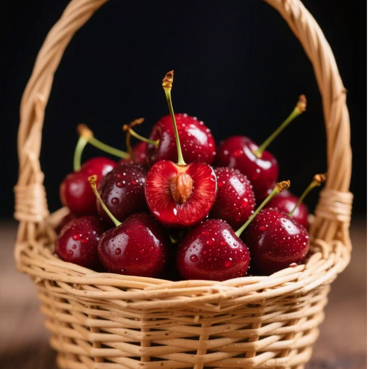 《吉制车厘子》1海运智利车厘子J-4J（果柄压痕表面坑洼没售后）智利共和内附果径卡g拉宾斯樱桃智利共和国