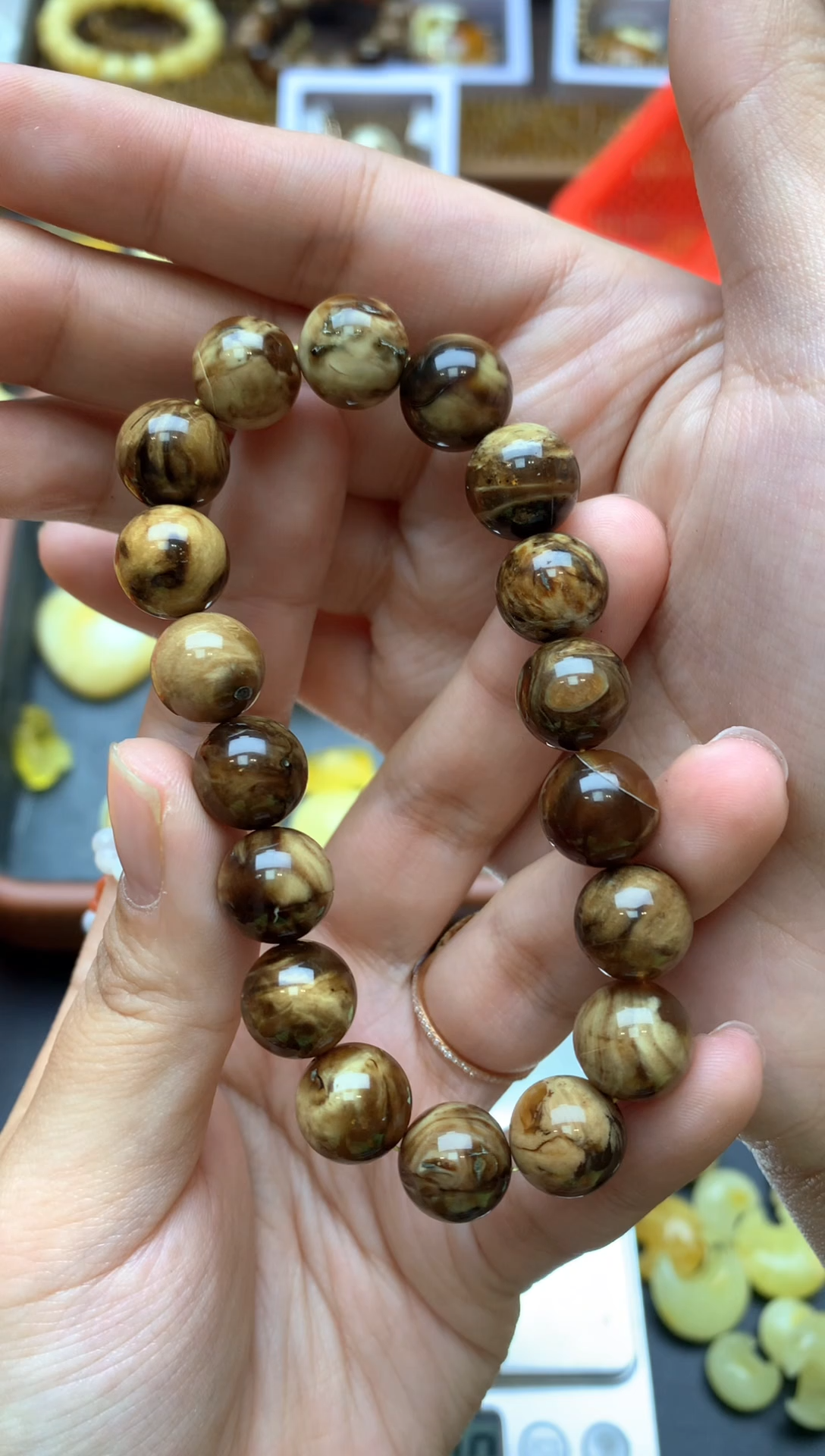 【闪购商品】琥珀珠宝奇石未镶嵌064琥珀蜜蜡矿珀有纹有裂是正常的