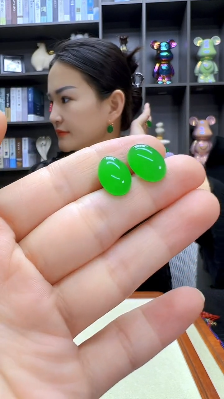 翡翠14K金镶嵌颈饰沉白diy劲饰