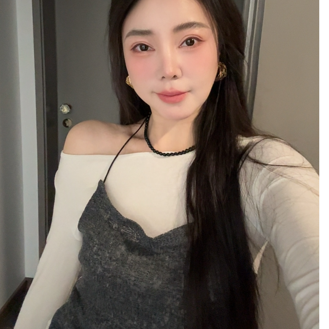 文艺少女假两件上衣t恤