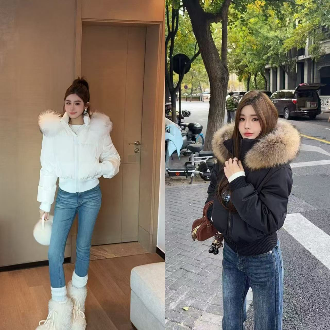 米娜家【小海鸥】高版本90绒真毛小海鸥羽绒服