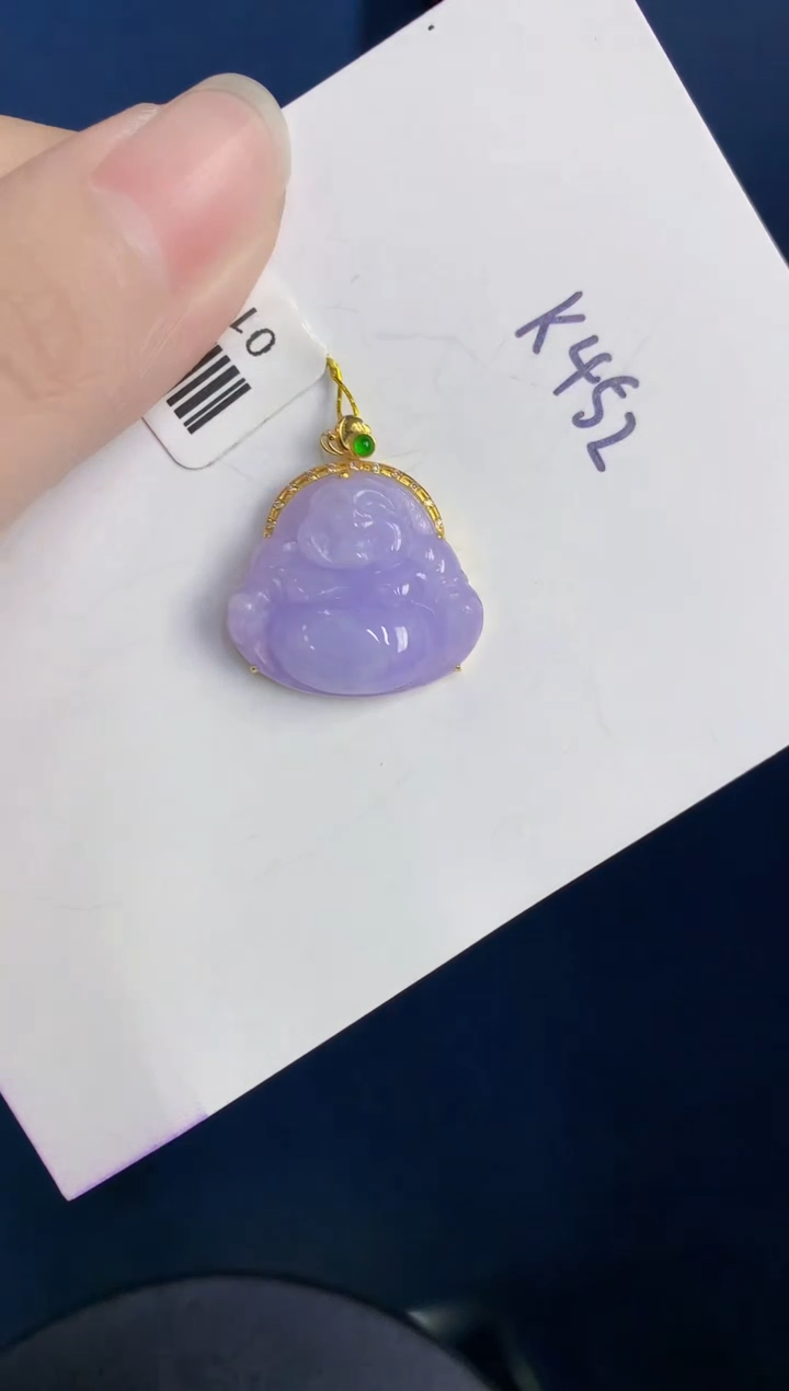 颈饰18K金镶嵌翡翠天然翡翠缅甸A货