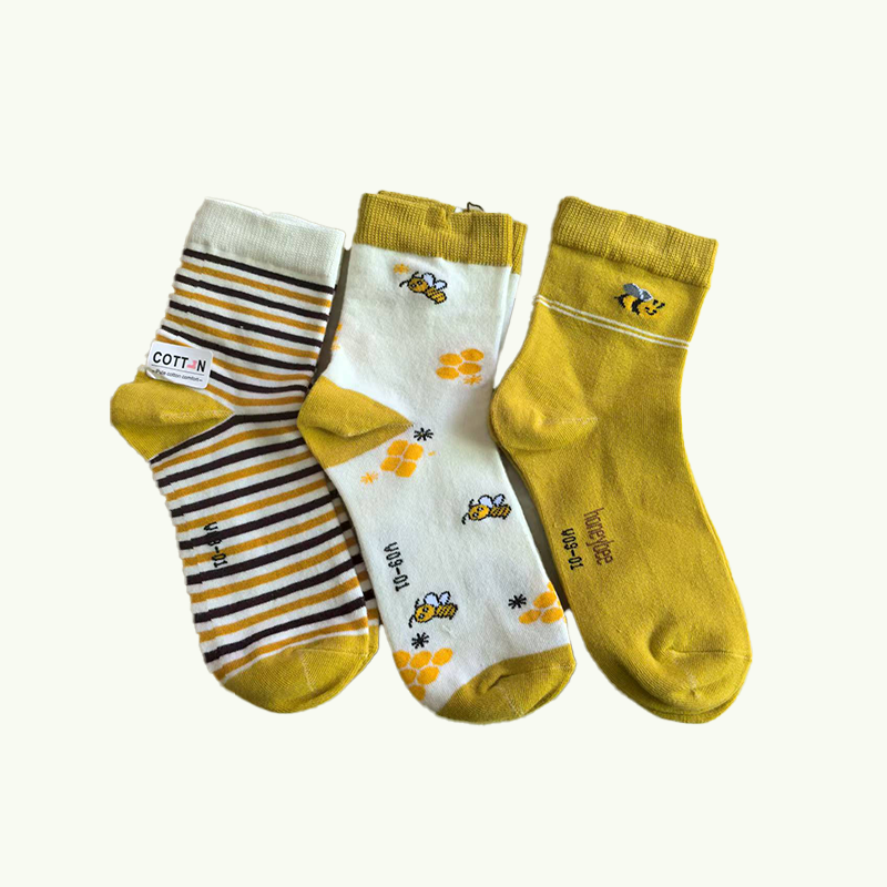 WD-014新疆棉学生袜5双颜色随机组合