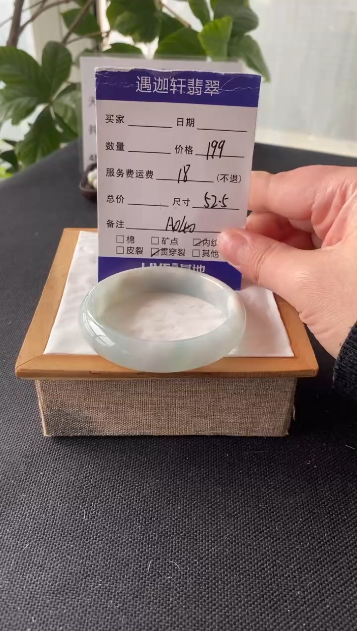【闪购商品】翡翠手镯未镶嵌53圈口 A040编码