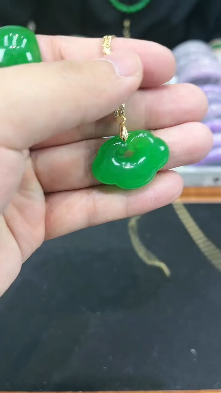 【闪购商品】翡翠颈饰未镶嵌s3 正阳绿如意吊坠
