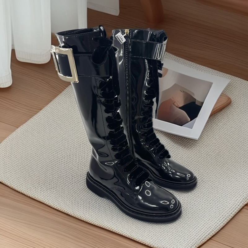 99新 Roger Vivier/罗杰·维威耶 36/金方扣长靴/p0151