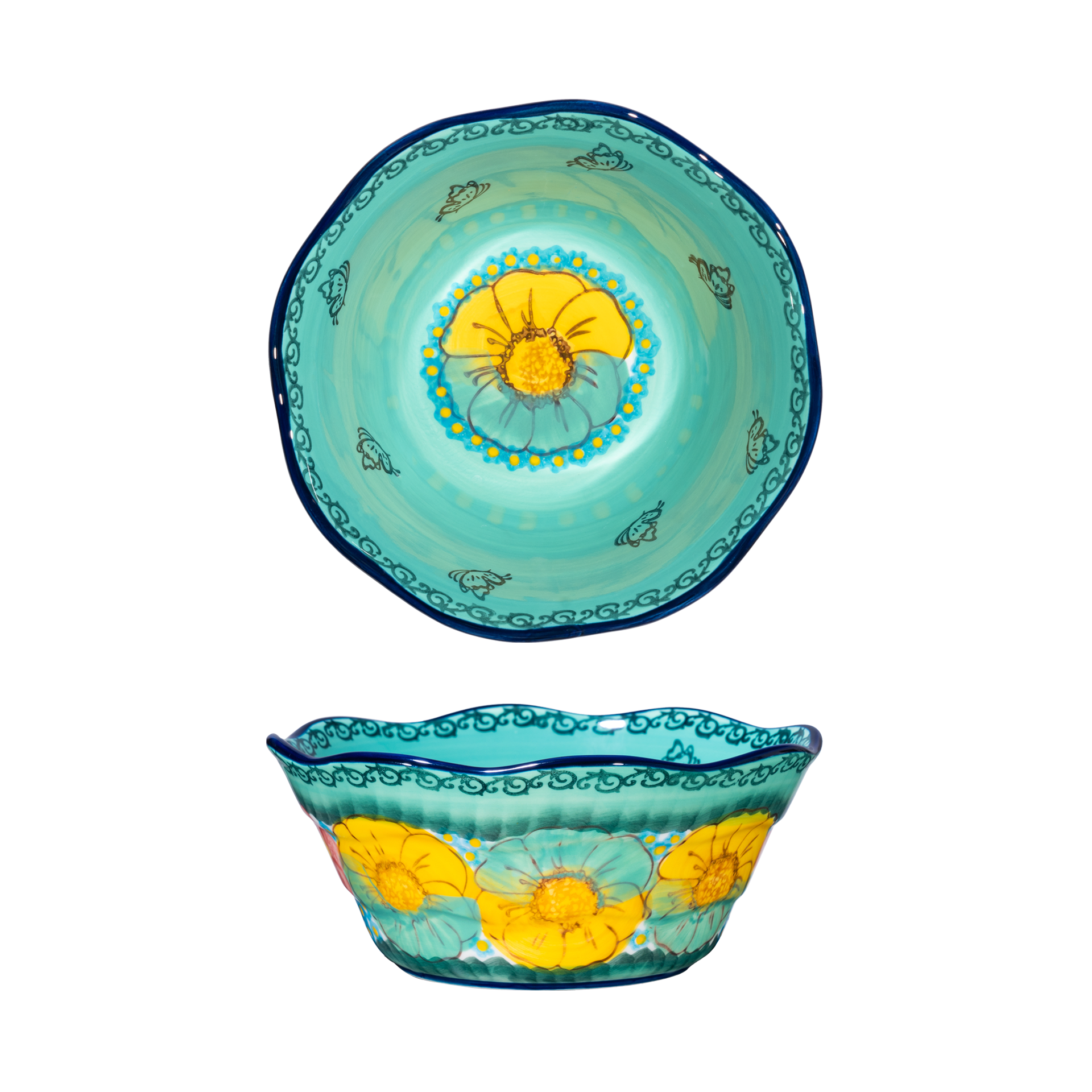 【美森专属】（四个装）手绘樱花/碧海-6.5英寸斗笠碗