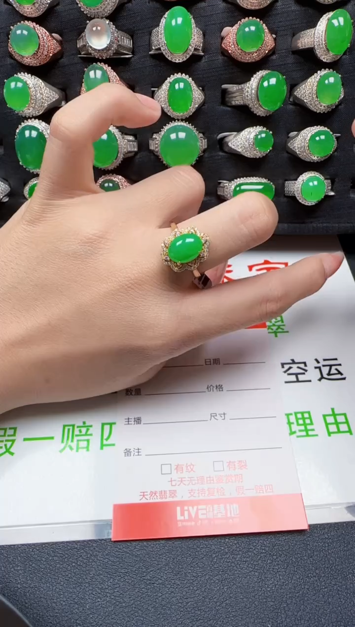 【闪购商品】翡翠戒指银S925镶嵌3309