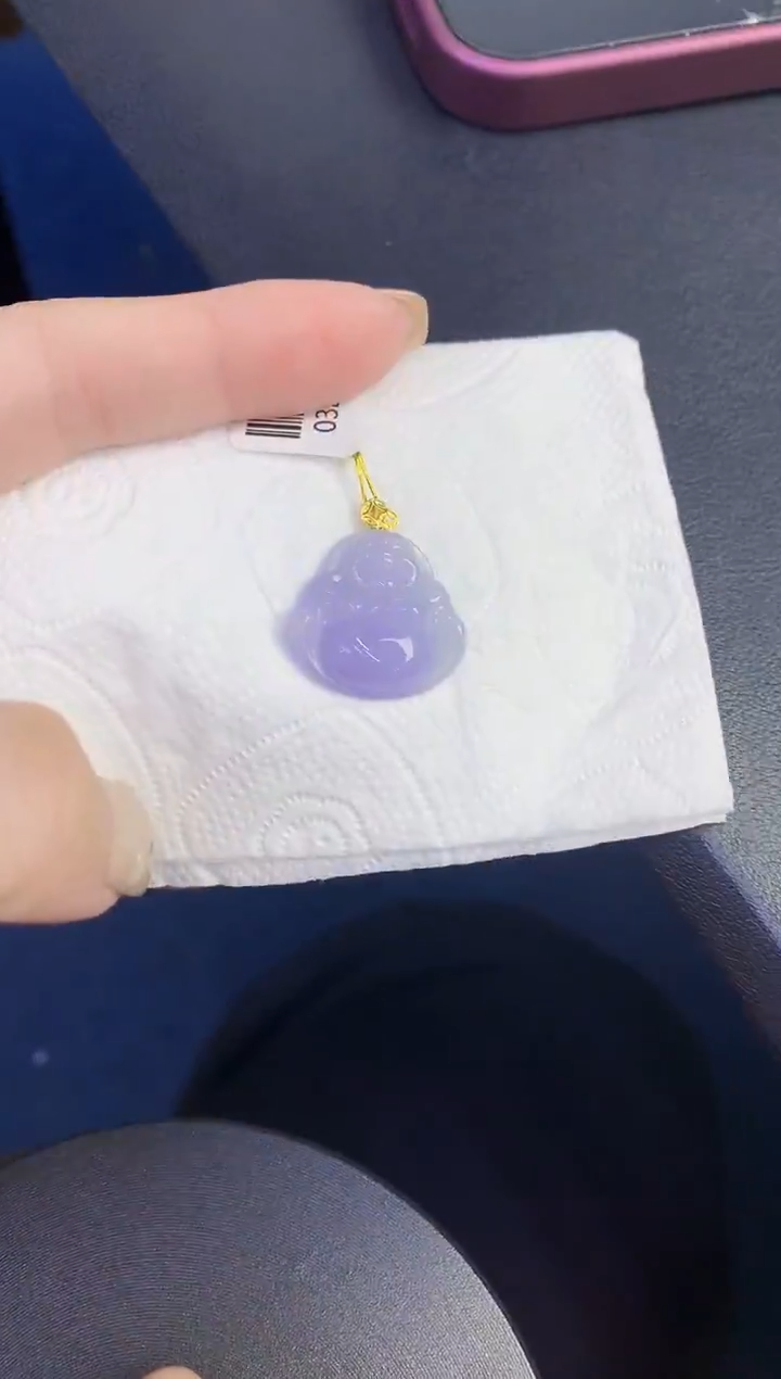 颈饰18K金镶嵌翡翠缅甸天然翡翠A货