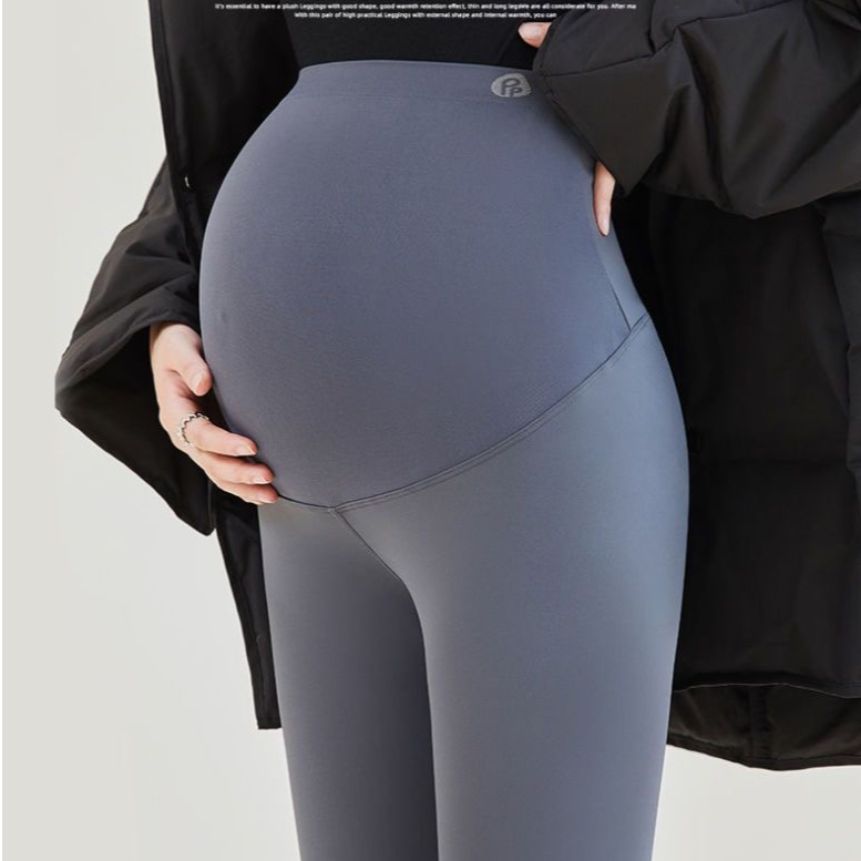 孕妇春秋季鲨鱼裤无痕高腰薄绒托腹瑜伽孕妇打底裤孕妇装芭比裤