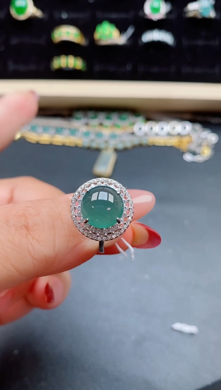 【闪购商品】翡翠戒指银S925镶嵌321321