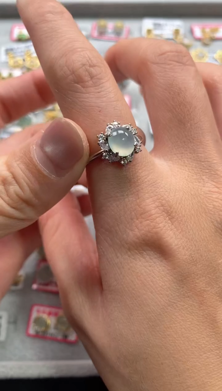 【闪购商品】翡翠戒指银S925镶嵌11111--7