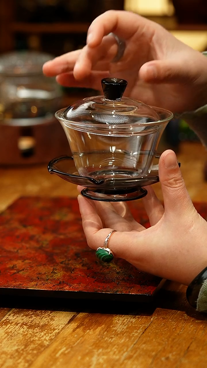 【闪购商品】禾器/荷叶盖碗/浅黑色/定制版