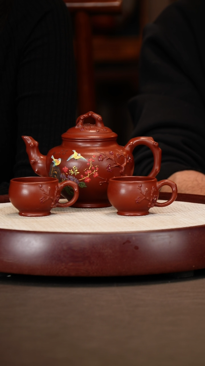 【闪购商品】紫砂茶壶景舟红泥梅报春400c+大惊喜