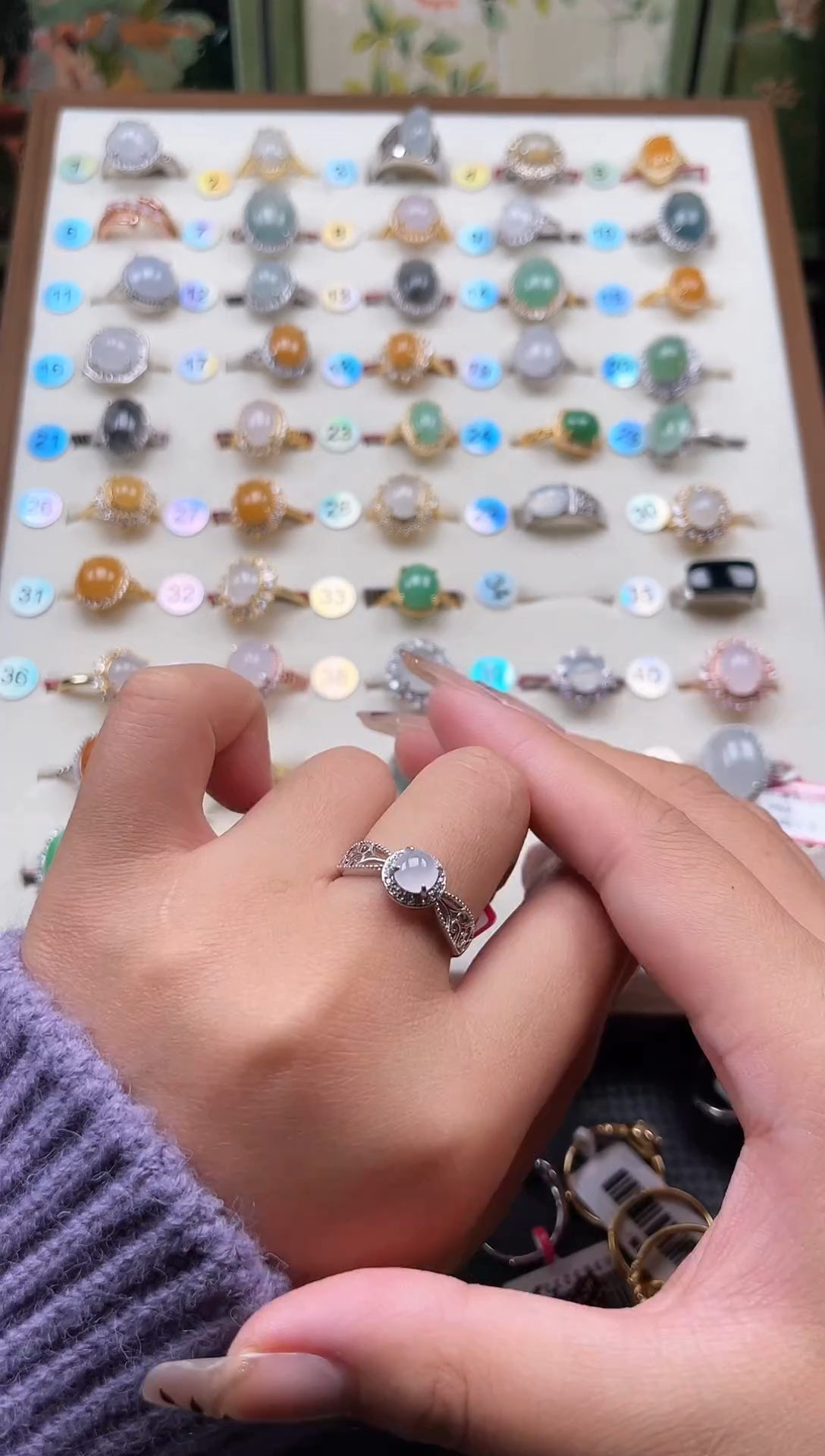 【闪购商品】翡翠戒指银S925镶嵌天然A货翡翠戒指