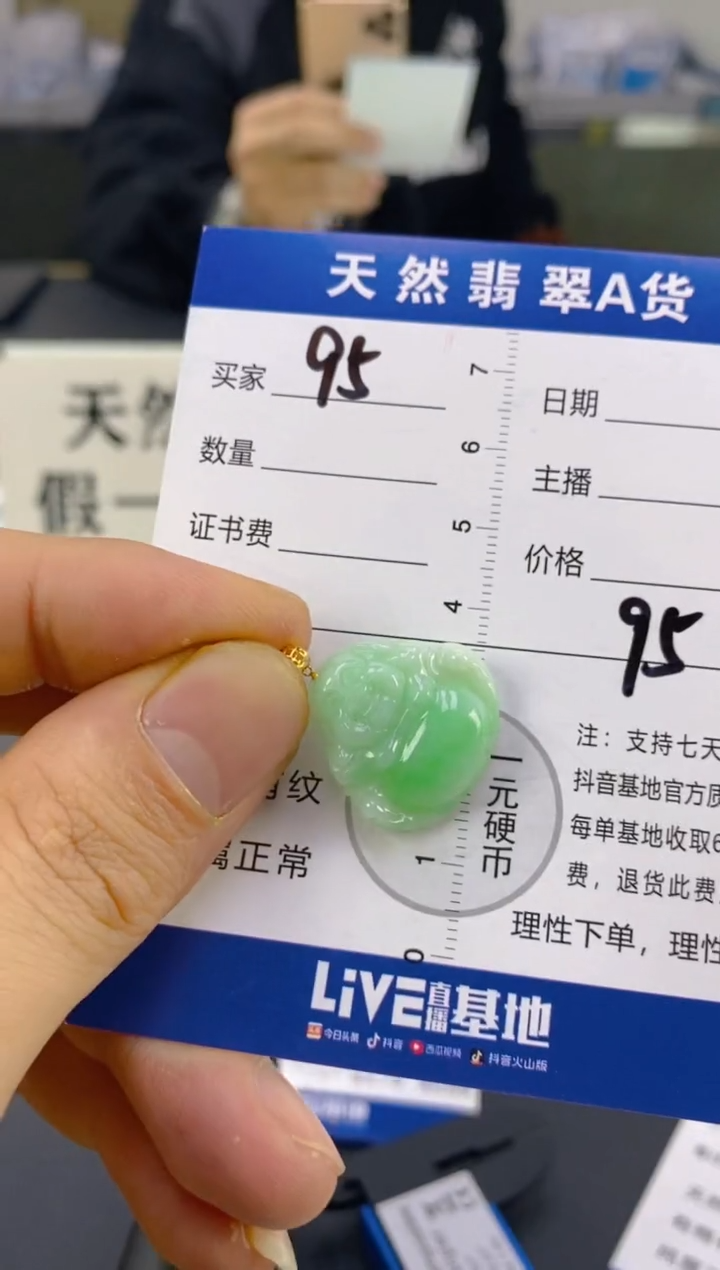 【闪购商品】翡翠颈饰18K金镶嵌天然A货翡翠