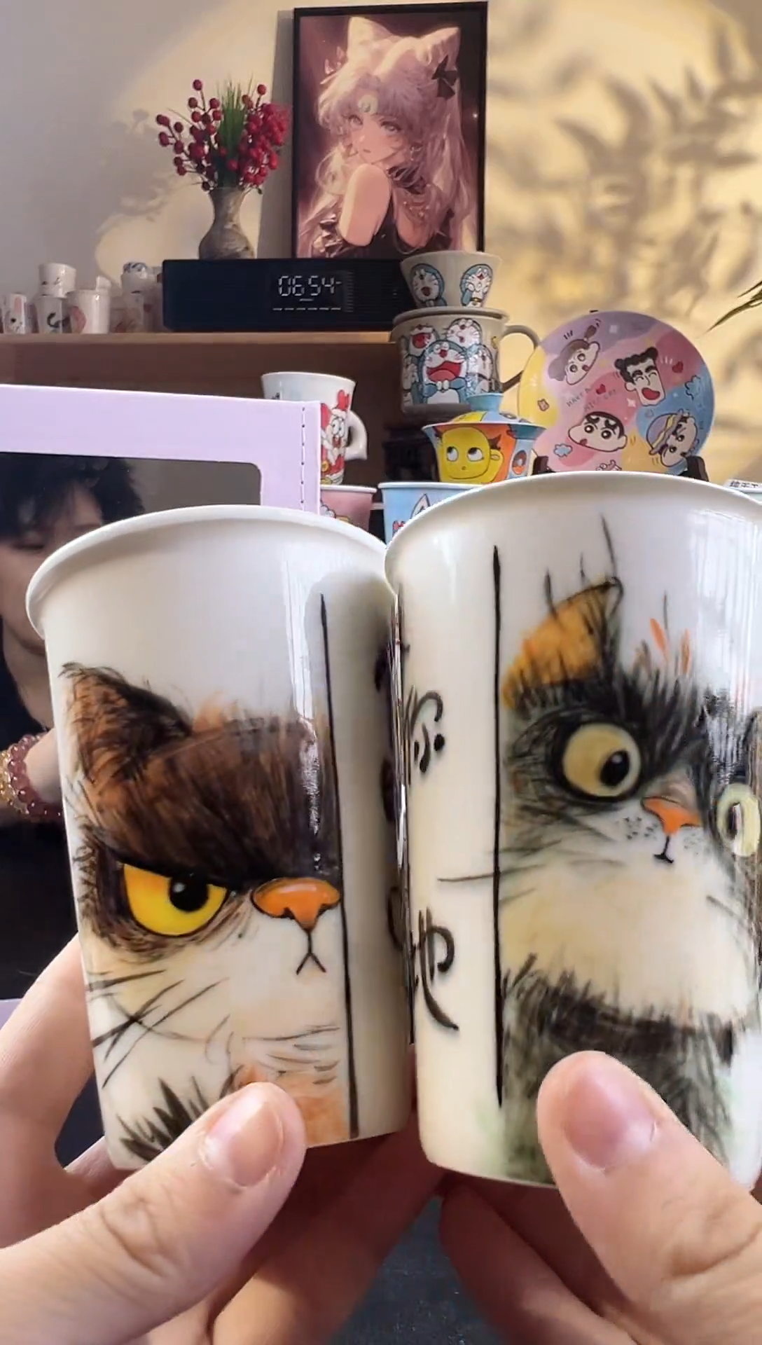【闪购商品】摆件手工手绘陶瓷小杯杯