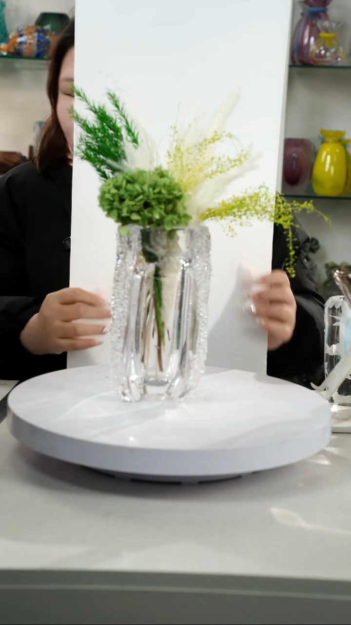 【闪购商品】琉璃【弘扬】高轻奢琉璃花器高22正常手工痕迹