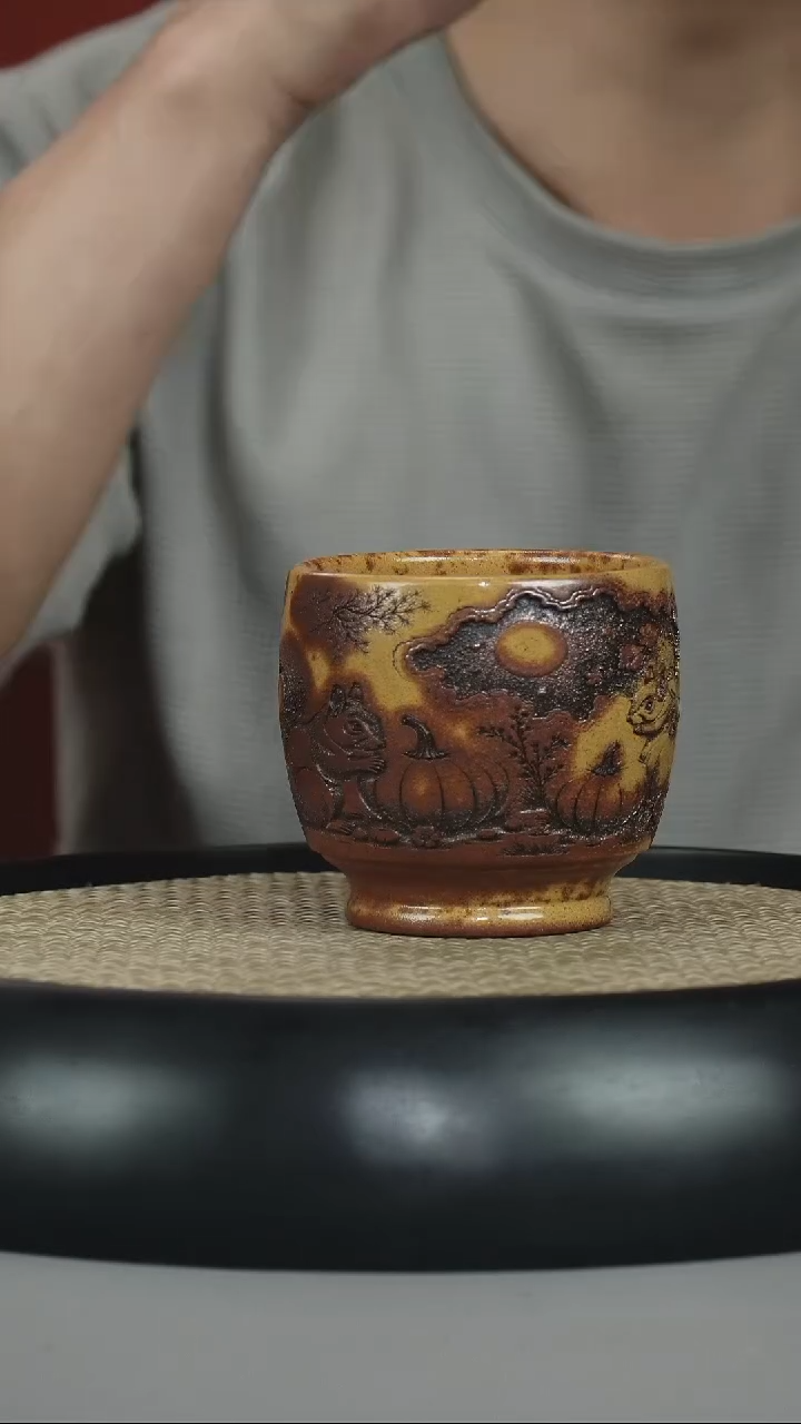 茶壶紫砂龙骨金砂 松鼠杯