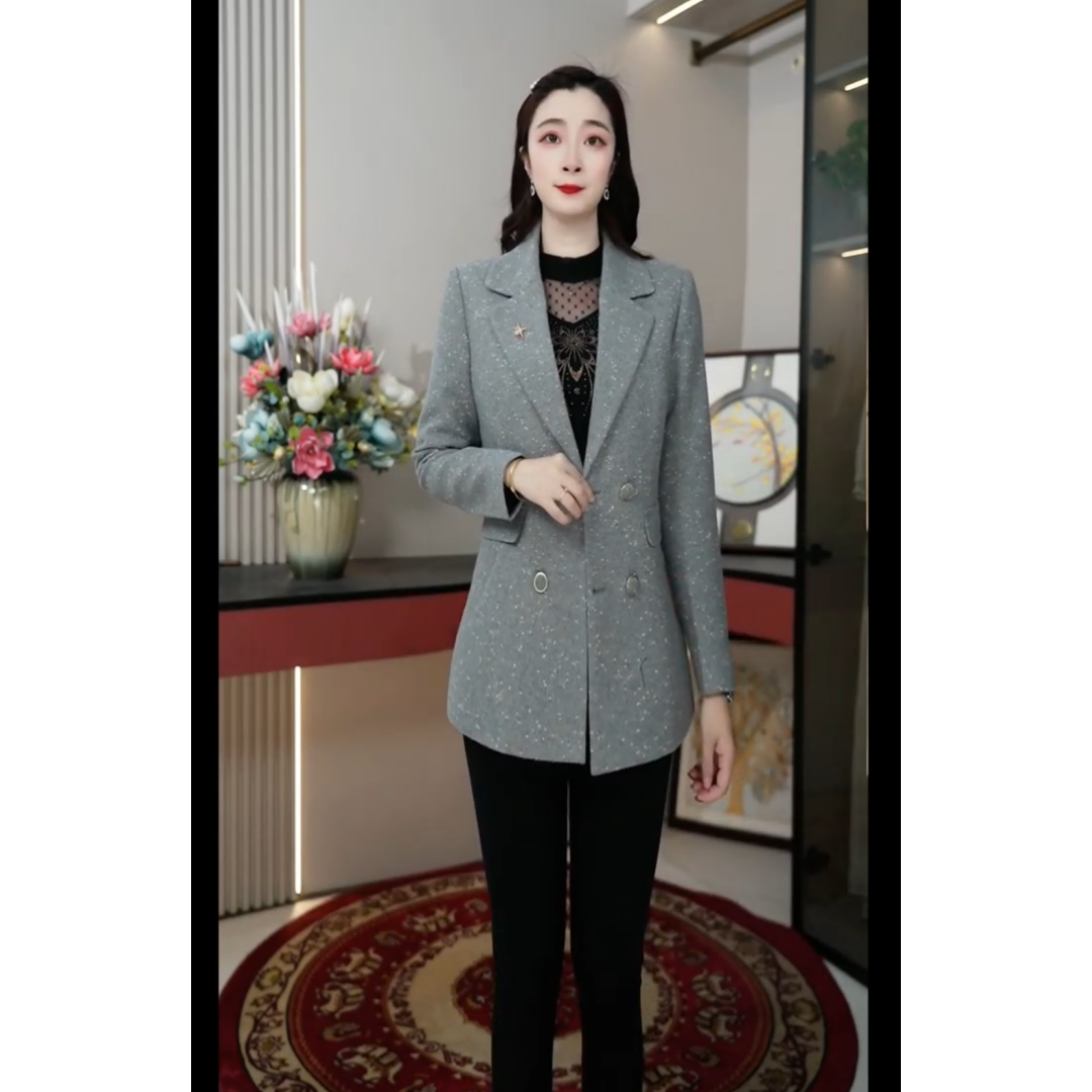 2516秋季新款中年妈妈装西装短款修身显瘦外套春装气质西服上衣