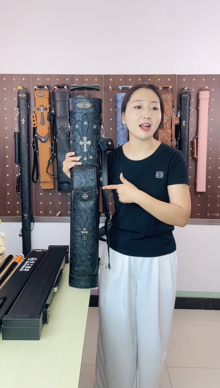 PU清仓价7孔克罗心纯手工杆包二分之一大头杆专用黑色万花款