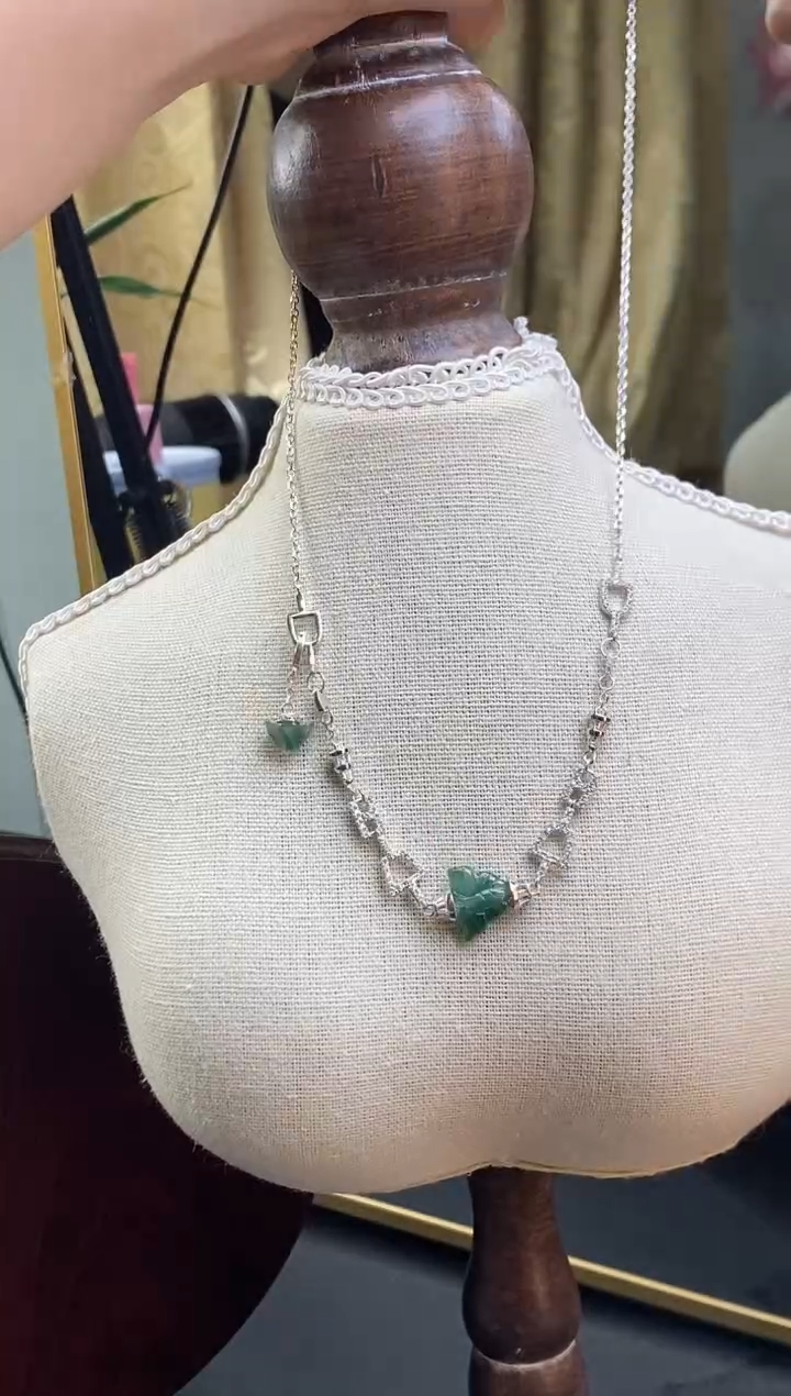 颈饰银S925镶嵌翡翠17958