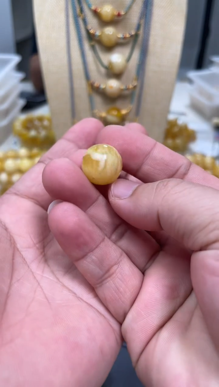 【闪购商品】琥珀颈饰未镶嵌原矿俄料蜜蜡圆珠16mm