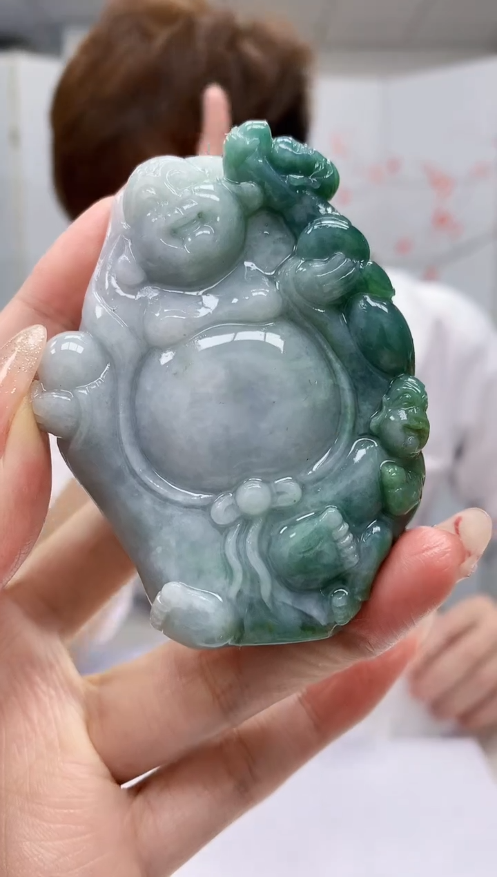 【闪购商品】定制翡翠未镶嵌4868MM-毛货挂件50