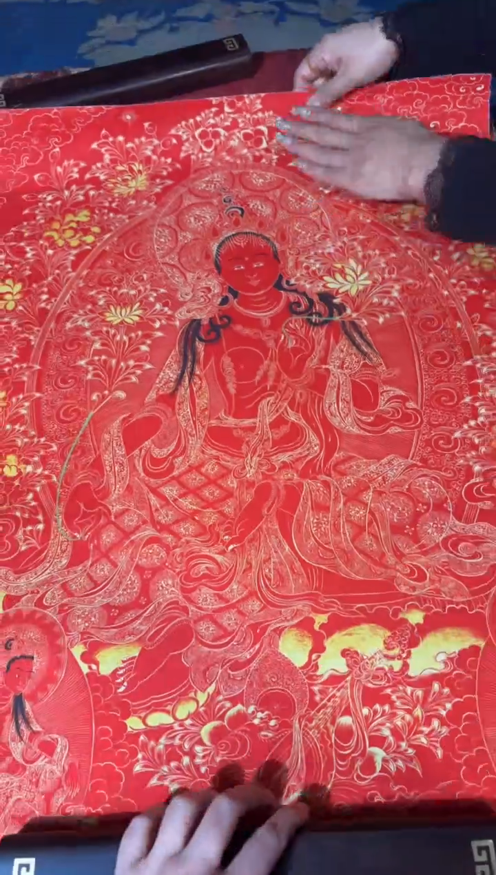 卷轴画龙妹的唐卡tk16