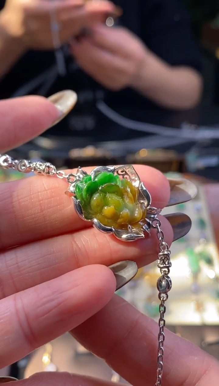 颈饰银S925镶嵌翡翠16719