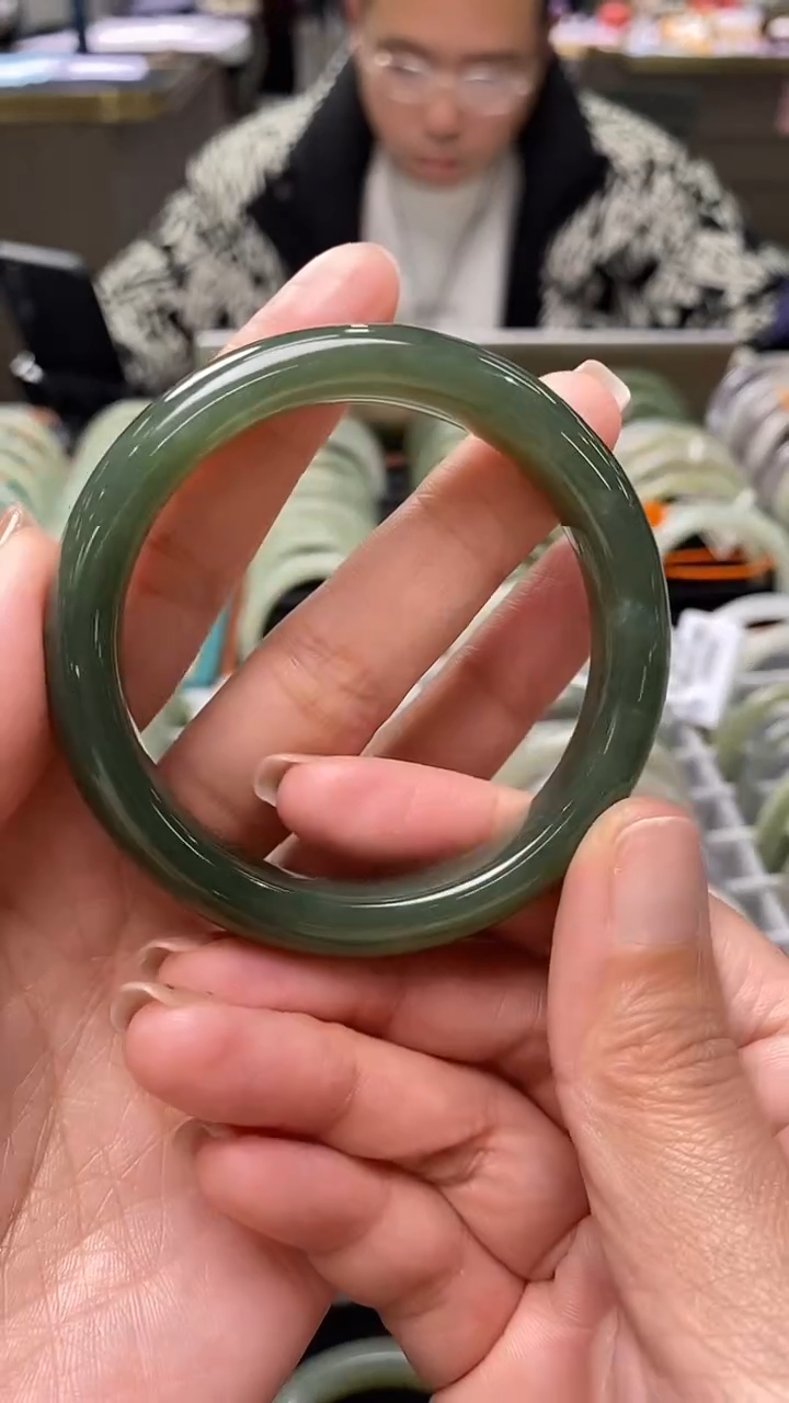 未镶嵌手镯和田玉和田玉青海料手镯53.6mm