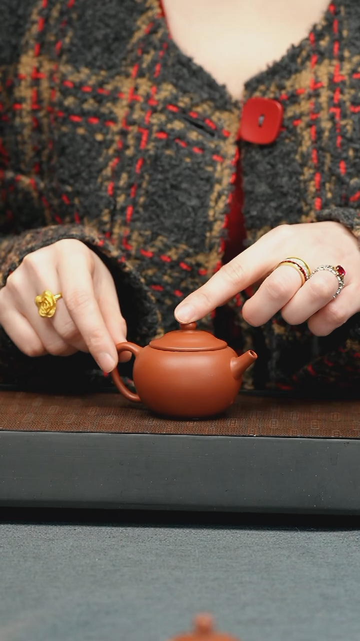 【闪购商品】紫砂茶壶五堂 笠帽圆壶-明月千里