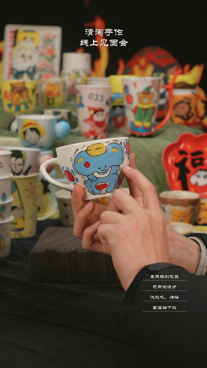 【闪购商品】摆件亲工手绘陶瓷-